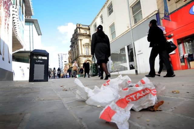 Litter on Albion Street, Leeds.