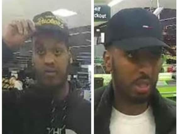 CCTV picture issued by West Yorkshire Police, of the men officers are trying to trace.
