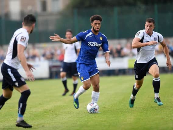 SHINE FINE: Leeds United's Jordan Stevens during Thursday night's friendly at Guiseley. Picture by Jonathan Gawthorpe.