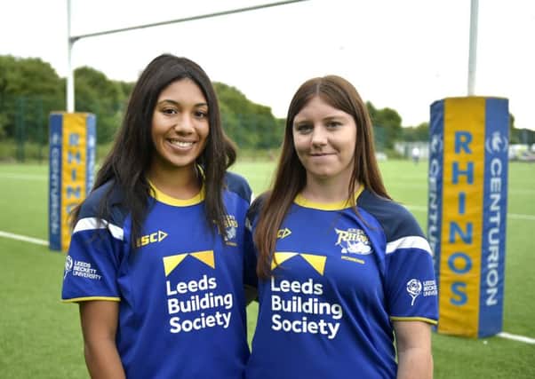 Leeds Rhinos prop 
Danielle Anderson with Sophie Robinson. PIC: Steve Riding