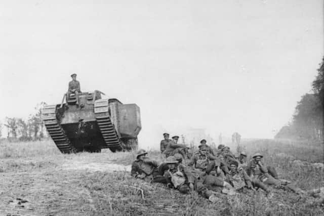 British troops at the Battle of Amiens. Photo courtesy of Imperial War Museum.