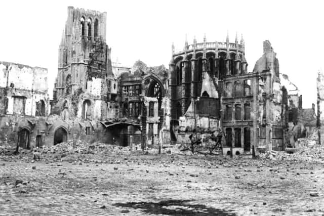 Ruined buildings in Ypres, Belgium.  PA Wire