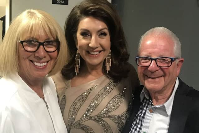 Jane McDonald with Irene Collins, 72, of Leeds, and husband Michael, 75