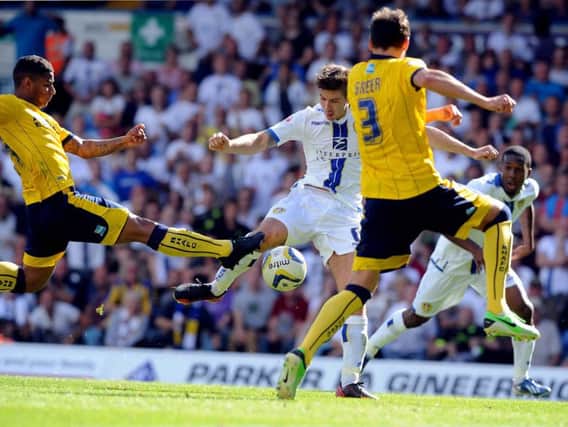 Luke Murphy scores against Brighton on his Leeds United debut.