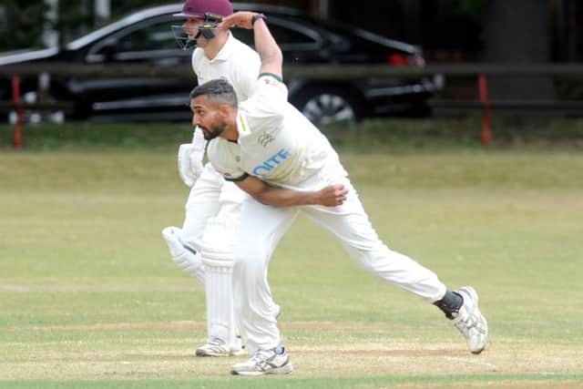 Ajmal Shahzad bowls for New Farnley.