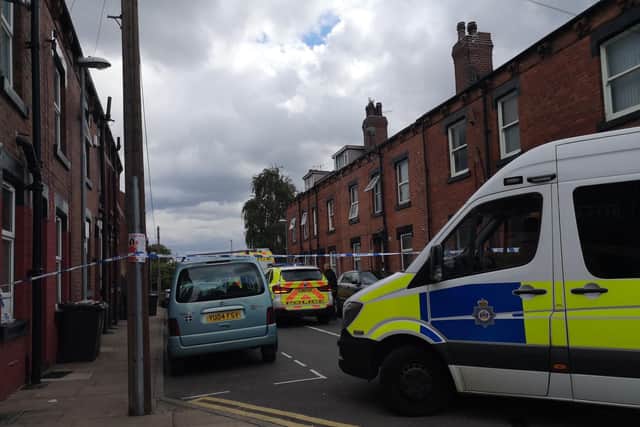The incident in Holbeck, Leeds where a man was stabbed in the neck