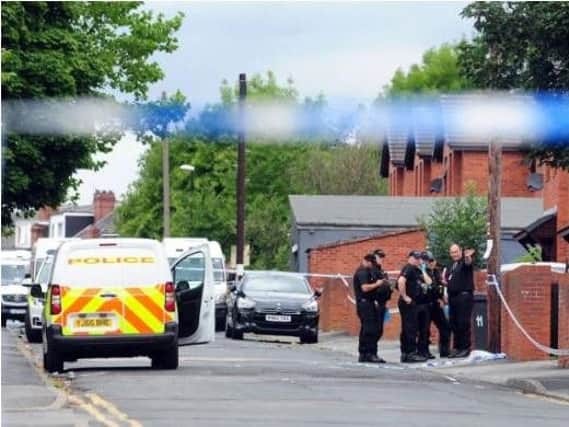 The scene in Reginald Street, Chapeltown, following the incident Picture: Simon Hulme