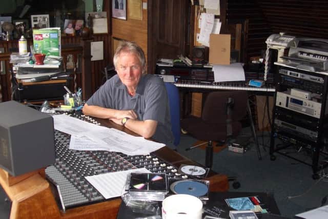 Alan Hawkshaw in the studio