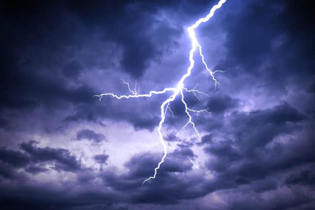 Thunderstorms are set to hit today between 12:49 and 21:00