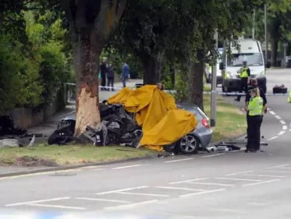 The scene of the crash, in Toller Lane, Bradford