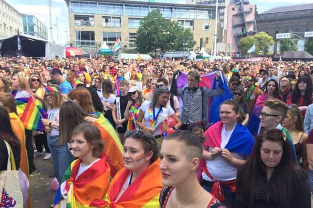 Thousands of people are in Leeds city centre for Leeds Pride 2018