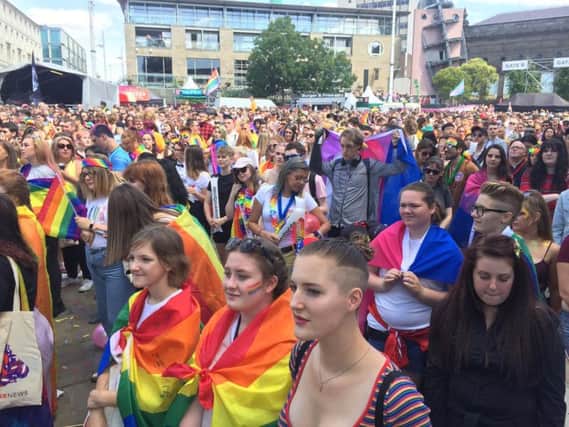 Thousands of people are in Leeds city centre for Leeds Pride 2018