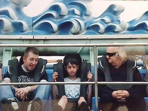 The family at one of their Flamingo Land outings