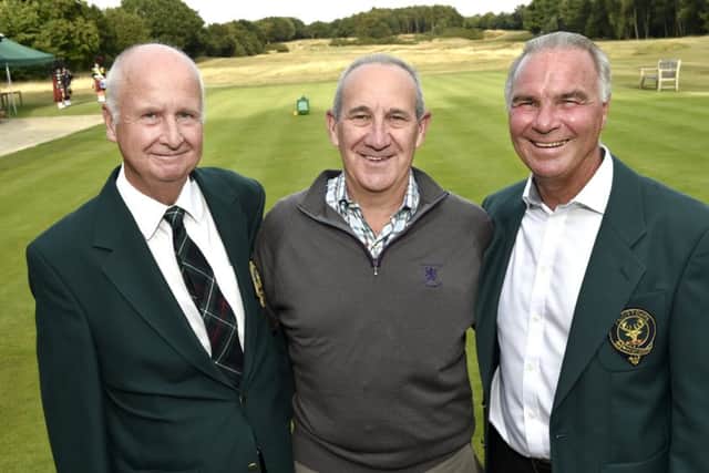 Pictured at the opening ceremony are MacKenzie Society Gathering participants, l-r, Don Milligan, MacKenzie Director of Alwoodley; Scott Littman, President of the MacKenzie Society; and Geoff Mortimer, MacKenzie Director of Moortown (Picture: Steve Riding).