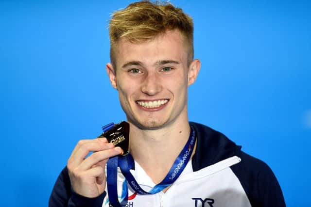 Jack Laugher with the gold he won in the 1m springboard at the European Championships (Picture: Ian Rutherford/PA Wire).
