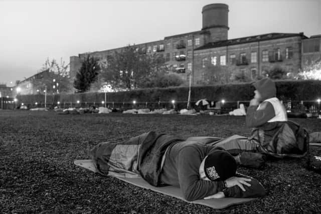 Simon on the Streets' sleepout. Picture by Sam Toolsie.