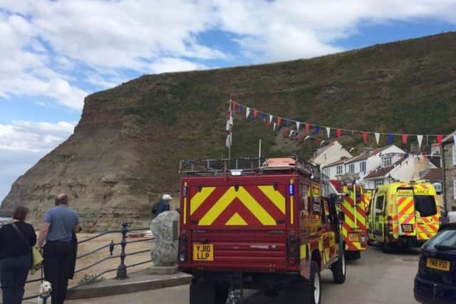 The scene in Staithes. Photo: PA