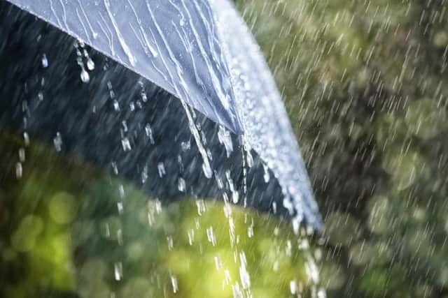 Rainy showers will occur throughout the day on Sunday