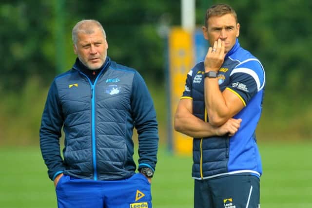 Leeds Rhinos's coaching duo James Lowes and Kevin Sinfield