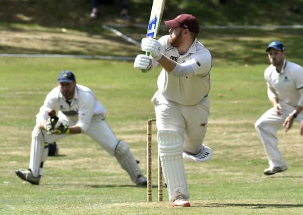 Alasdair Fearns, of St Chads, clops the ball legside against New Rover. PIC: Steve Riding