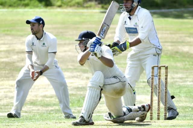 Umar Ishaq, of St Chads Broomfield, is out, caughtÂ Hanzaq J Mir off the bowling of Â Jack Cunnington for a duck. PIC: Steve Riding