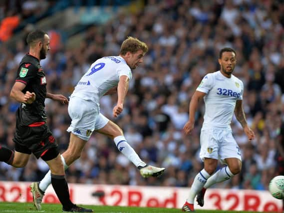 Patrick Bamford scores in the first round of the Carabao Cup against Bolton.