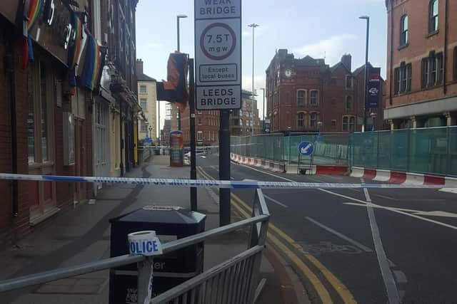 Forensic police officers worked the scene of the stabbing at Bridge End on Saturday morning. Picture by Dannii Seaton.