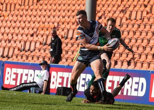 Two tries from Harry Newman helped Featherstone turn the tide at Rochdale. PIC: Dec Hayes