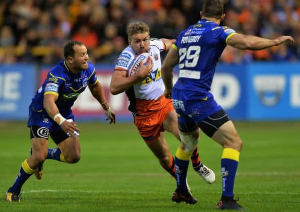 Michael Shenton on the charge for Cas against Warrington Wolves. PIC: Bruce Rollinson