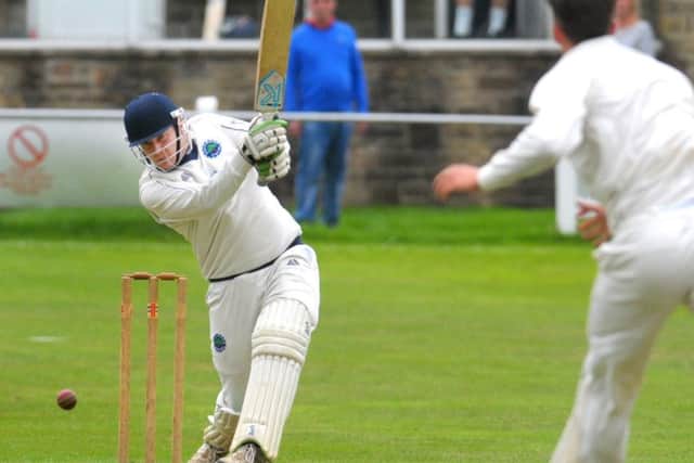 Burley-in Wharfedale batsman Jason Wright scored 73 in a seventh-wicket stand of 104 with Lewis Bolton (49). PIC: Steve Riding