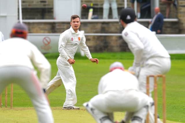Pool bowler James Rosewarne who took three wickets against Burley-in-Wharfedale to take his season's tally to 50. He also scored 64 with the bat but his side lost to second-placed Burley who closed the gap on leaders Otley. PIC: Steve Riding