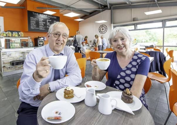 Wakefield councillors Les Shaw and Jacquie Speight at the cafe.