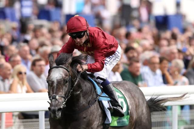 C:LEAR WINNER: Roaring Lion ridden by Oisin Murphy wins the Juddmonte International Stakes at York Racecourse. Picture: Tim Goode/PA Wire
