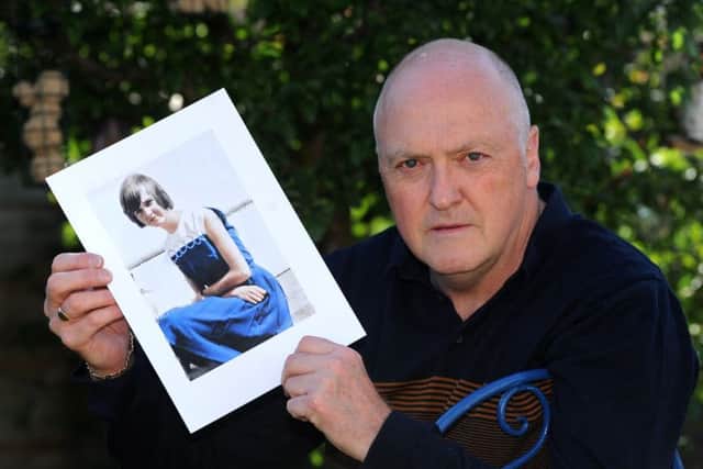 Colin Frost with a photograph of his sister Elsie.
