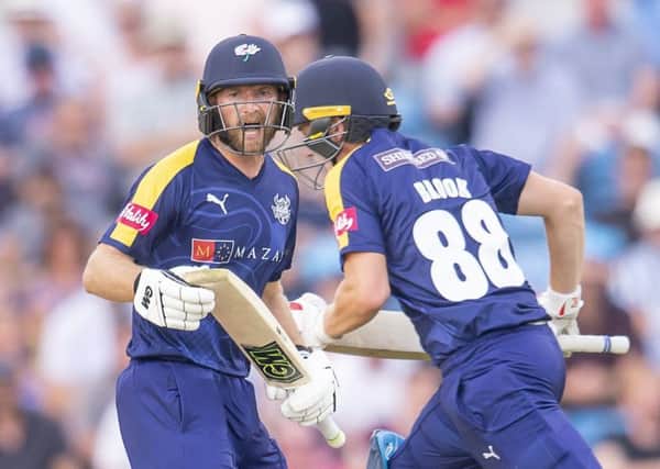 Crowd-pullers: Yorkshire's Adam Lyth and Harry Brook in T20 action against Durham.