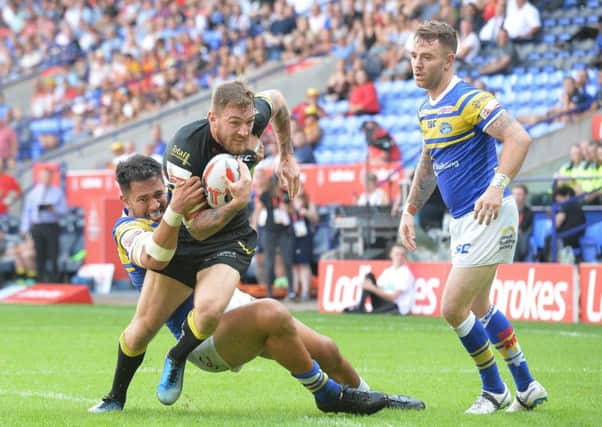 Driving force: Warrington Wolves' Daryl Clark during the Challenge Cup semi-final against Leeds Rhinos.