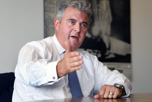 Conservative Party chairman Brandon Lewis, during his visit to Leeds.22nd August 2018.