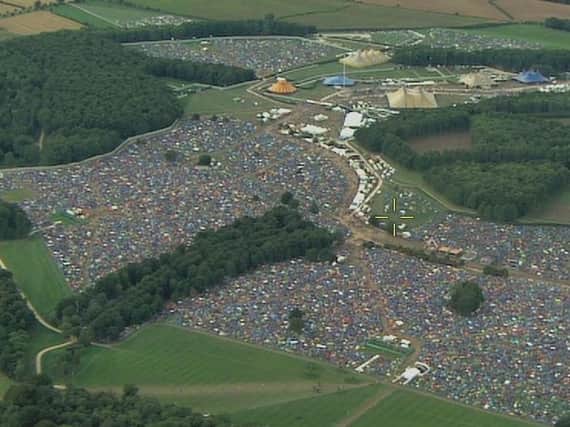 Aerial shots of Leeds Festival. PIC: NPAS Carr Gate