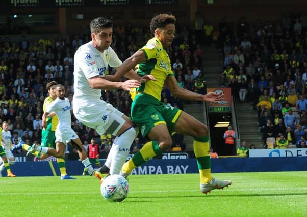 Pablo Hernandez makes a nuisance of himself at Norwich. PIC: Simon Hulme
