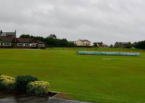 A waterlogged Undercliffe CC yesterday, venue for the Priestley Cup final.