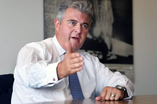 Conservative Party chairman Brandon Lewis, during his visit to Leeds.22nd August 2018.