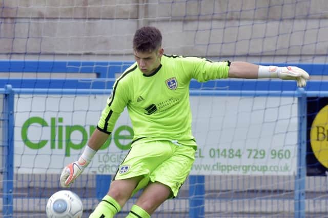 RIGHT PLACE< RIGHT TIME: Guiseley goalkeeper 
Joe Green
