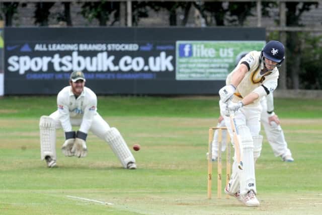 Jordan Thompson, of Pudsey St Lawrence, who scored 25 and took three wickets against New Farnley. PIC: Steve Riding