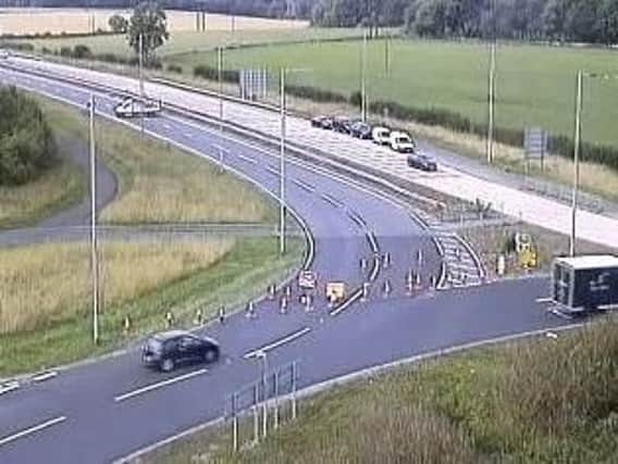 The scene on the A64 in Leeds on Wednesday. PIC: Highways England