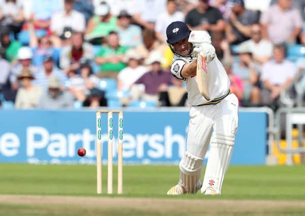 LEADING MAN: Yorkshire's Andrew Hodd ended the day unbeaten on 84 after sharing a sixth-wicket stand of 173 with Tom Kohler-Cadmore. Picture: John Clifton/SWpix.com