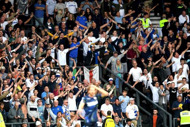 Leeds United fans at Derby County.