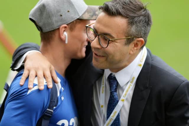 Leeds United owner Andrea Radrizzani and winger Ezgjan Alioski.