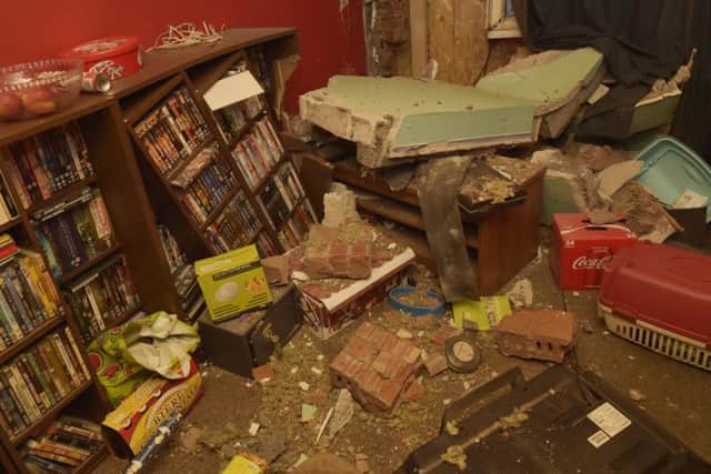 The rubble inside the house in Flaxton Gardens