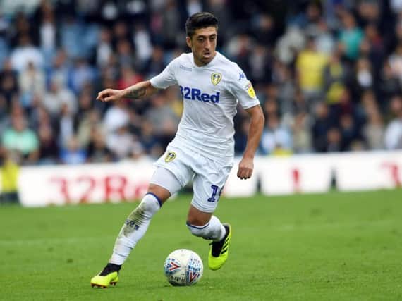 Leeds United's Pablo Hernandez wins Player of the Month award for August.