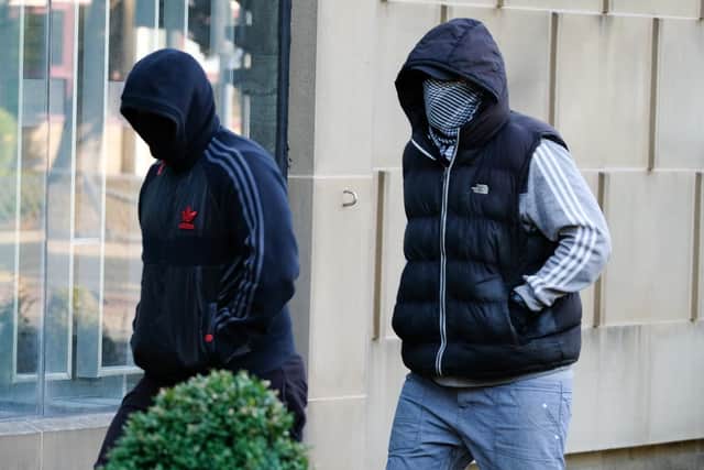 Two of the men charged appear at court. Photo: SWNS